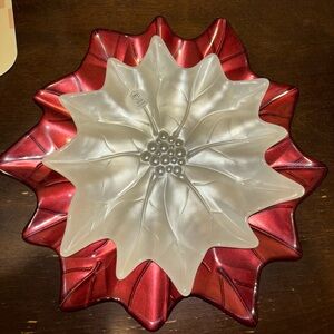 Princess House Red And White Holliday Poinsettia Dinner Plates Sets 8 piece